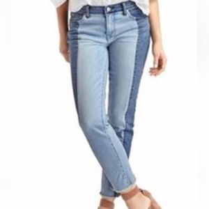 GAP Two Tone Real Straight fray hem jeans - like new